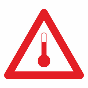 Наклейка «Перевозка при повышенной температуре»